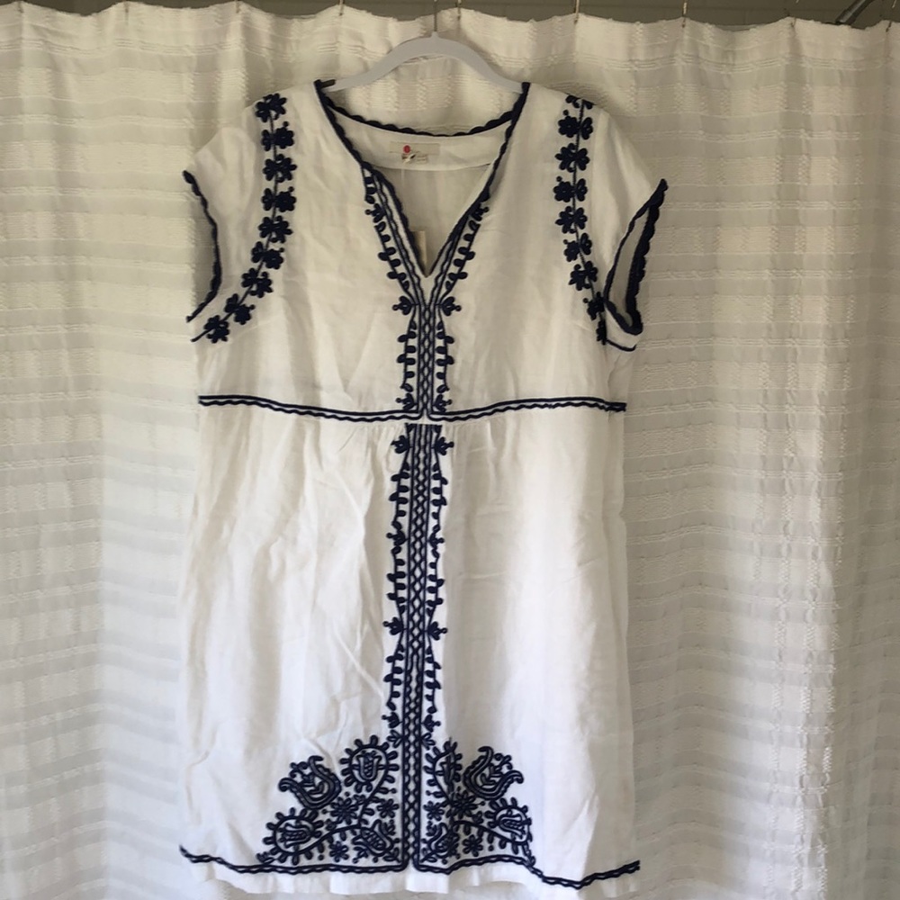 Boden white linen dress/tunic/cover up NWT